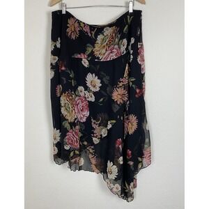 Lotus 3x Whimsigoth Skirt Floral Beaded Asymmetric Hem Fairy Grunge Boho Midi